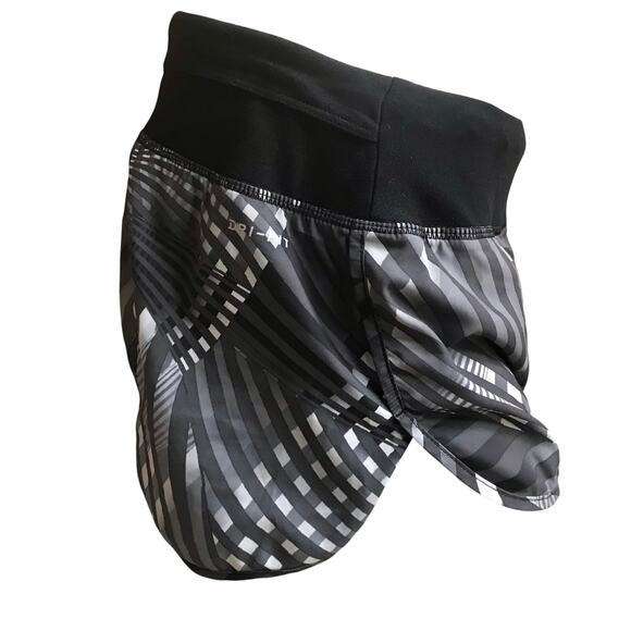 Nike Running Black Gray Shorts with Liner and Back Zipped Pocket Women’s Size M - Picture 3 of 7